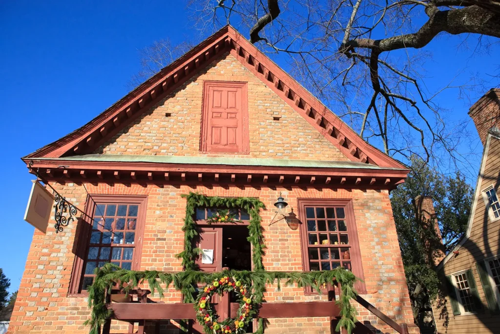 Williamsburg historical home at Christmas